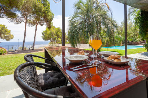 Designer rental villa close to the beach with a pool in Spain