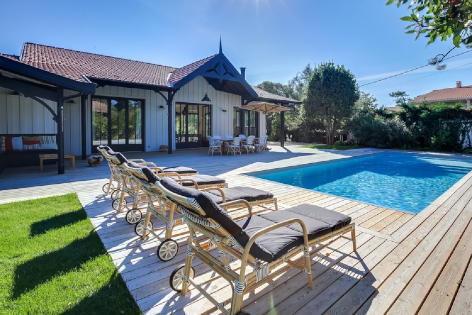 Villa de standing avec piscine chauffée à louer - Esprit Cap Ferret